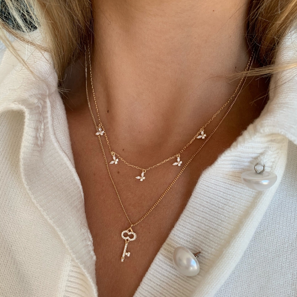 Maison Doreé Butterfly Necklace Gold Plated
